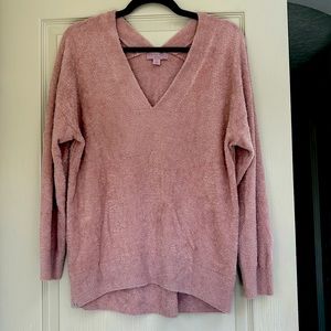 Barefoot Dreams Sz S • COZY CHIC LITE V-NECK SEAMED PULLOVER